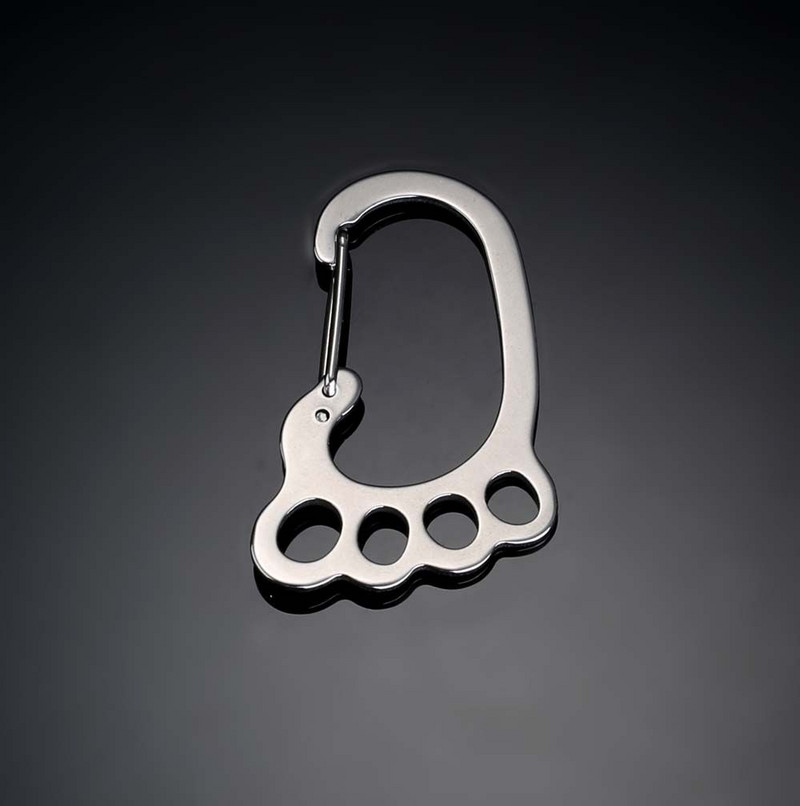 Žiedo laikiklis sagtis Sidabrinės spalvos su 4 raktų pakabukais Lengvas raktų pakabuko laikiklis Didelės pėdos Raktų pakabukas Automobilio raktų pakabukas Automobilio raktų segtukas