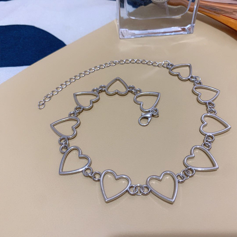 New Hollow Korean Sweet Love Heart Choker ogrlica Statement Girlfriend Gift Slatka dvobojna ogrlica Nakit Collier Femme 2022