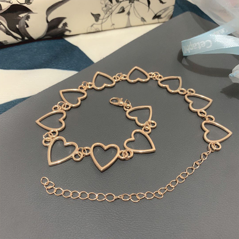 New Hollow Korean Sweet Love Heart Choker ogrlica Statement Girlfriend Gift Slatka dvobojna ogrlica Nakit Collier Femme 2022