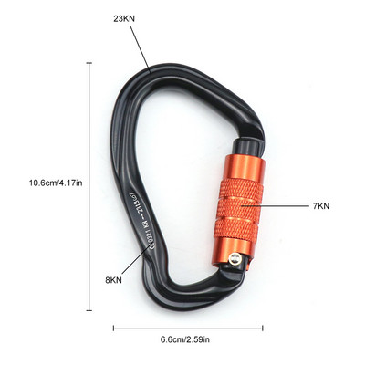 Kāpšanas karabīne āra kempings mugursoma Alumīnija sprādze D veida gredzenu atslēgu piekariņa klipsis alpīnisma atkārtoti lietojama karabīne