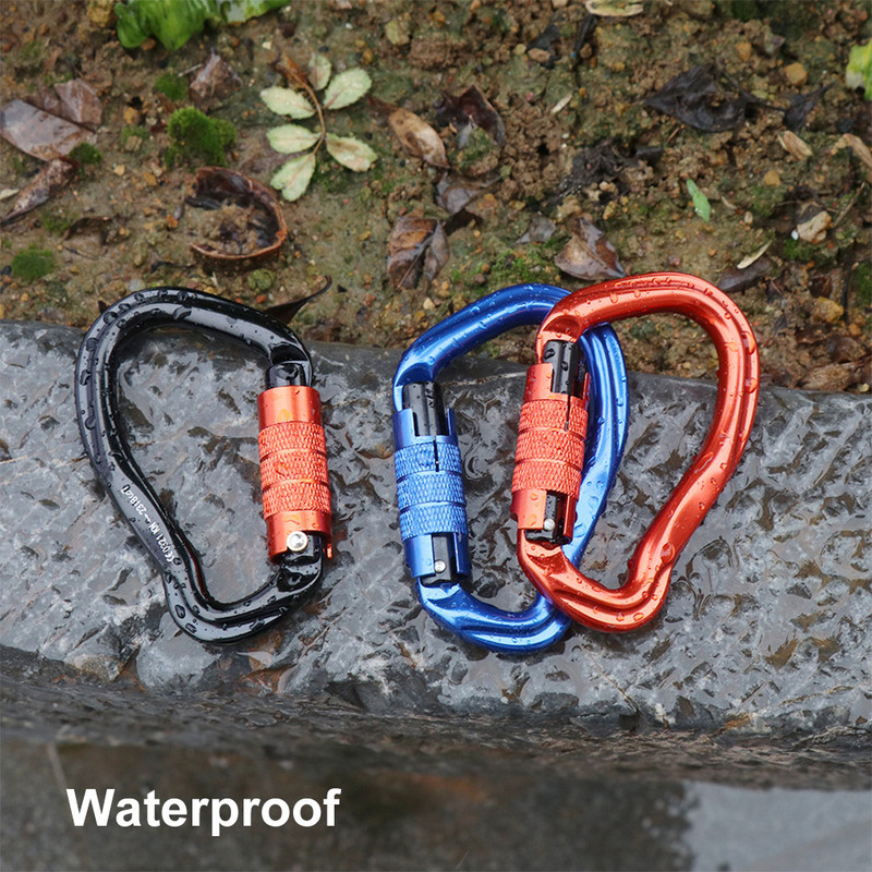 Kāpšanas karabīne āra kempings mugursoma Alumīnija sprādze D veida gredzenu atslēgu piekariņa klipsis alpīnisma atkārtoti lietojama karabīne