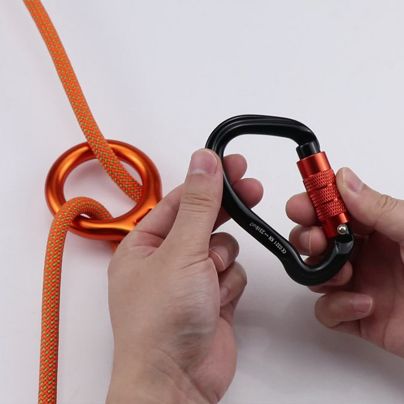 Kāpšanas karabīne āra kempings mugursoma Alumīnija sprādze D veida gredzenu atslēgu piekariņa klipsis alpīnisma atkārtoti lietojama karabīne