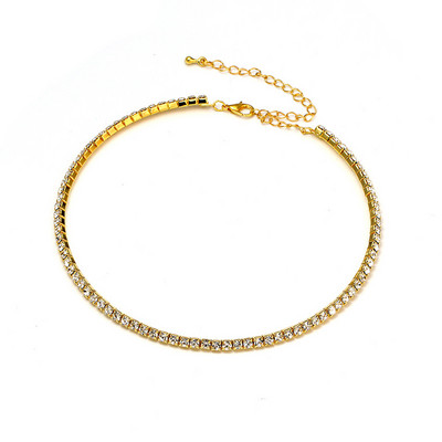 TREAZY Sieviešu kristāla Diamante 1 rindu Rhinestone Kaklarota Kāzu Līgavas Ballīte Apkakle Kaklasiksna Ķēdes Kaklarota Rotaslietas Dāvana