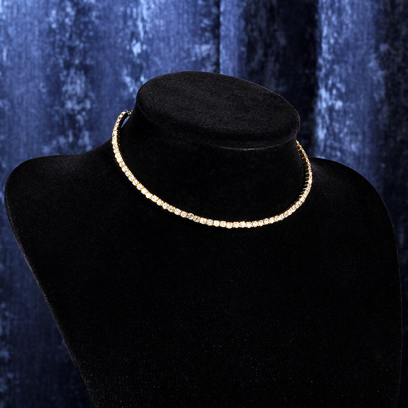 TREAZY Sieviešu kristāla Diamante 1 rindu Rhinestone Kaklarota Kāzu Līgavas Ballīte Apkakle Kaklasiksna Ķēdes Kaklarota Rotaslietas Dāvana