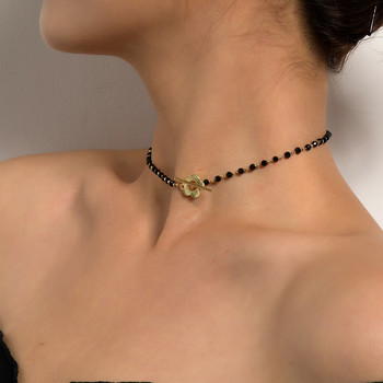 SUMENG 2023 New Fashion Πολυτελές κολιέ τσόκερ με αλυσίδα από γυάλινη γυάλινη αλυσίδα για γυναίκες Δώρα κολιέ με κλειδαριά Lariat