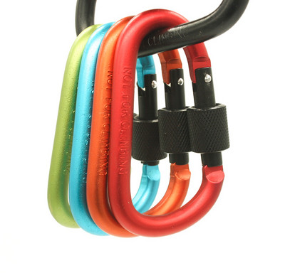 Paracord 8 cm alumiiniumist karabiiniga ketiklamber Rotary Lock D Ring Pandlaga võtmerõngas Camping Mountain Snap Hook Outdoor Travel Kit
