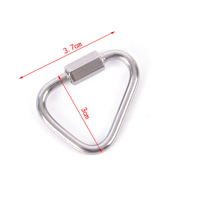 1 gab. Trīsstūrveida karabīne nerūsējošā tērauda atslēgu piekariņa skava āķis sprādzes skrūves slēdzene Jaunums