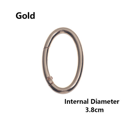 2Gb jauni cinka sakausējuma pārklājumi vārtu atsperes ovāls gredzens sprādzes, karabīnes maki rokassomas, ovāli, spiediet, sprūda āķi, karabīnes