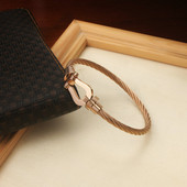 Nerūsējošā tērauda pakava mezgls, kabeļa stieples ķēde, pīta rokassprādze, rokassprādze Zelta sudraba rozes zelta pārklājuma daudzpusīga rotaslieta pāriem