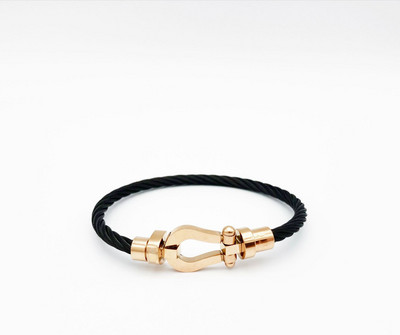 Nerūsējošā tērauda pakava mezgls, kabeļa stieples ķēde, pīta rokassprādze, rokassprādze Zelta sudraba rozes zelta pārklājuma daudzpusīga rotaslieta pāriem