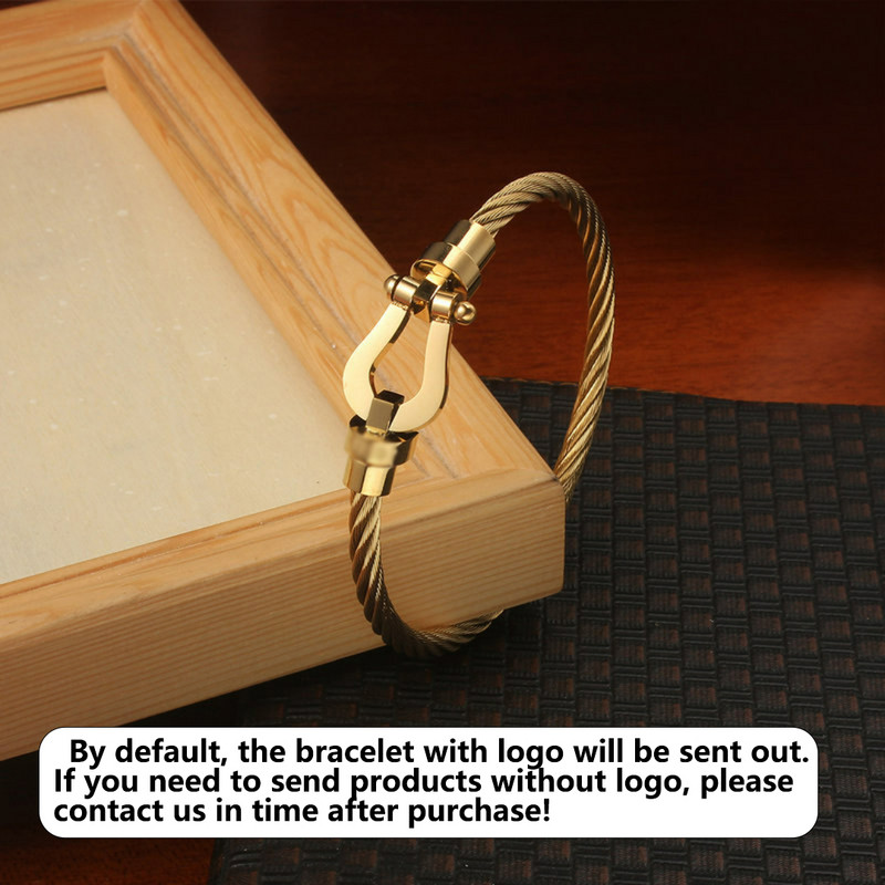 Nerūsējošā tērauda pakava mezgls, kabeļa stieples ķēde, pīta rokassprādze, rokassprādze Zelta sudraba rozes zelta pārklājuma daudzpusīga rotaslieta pāriem