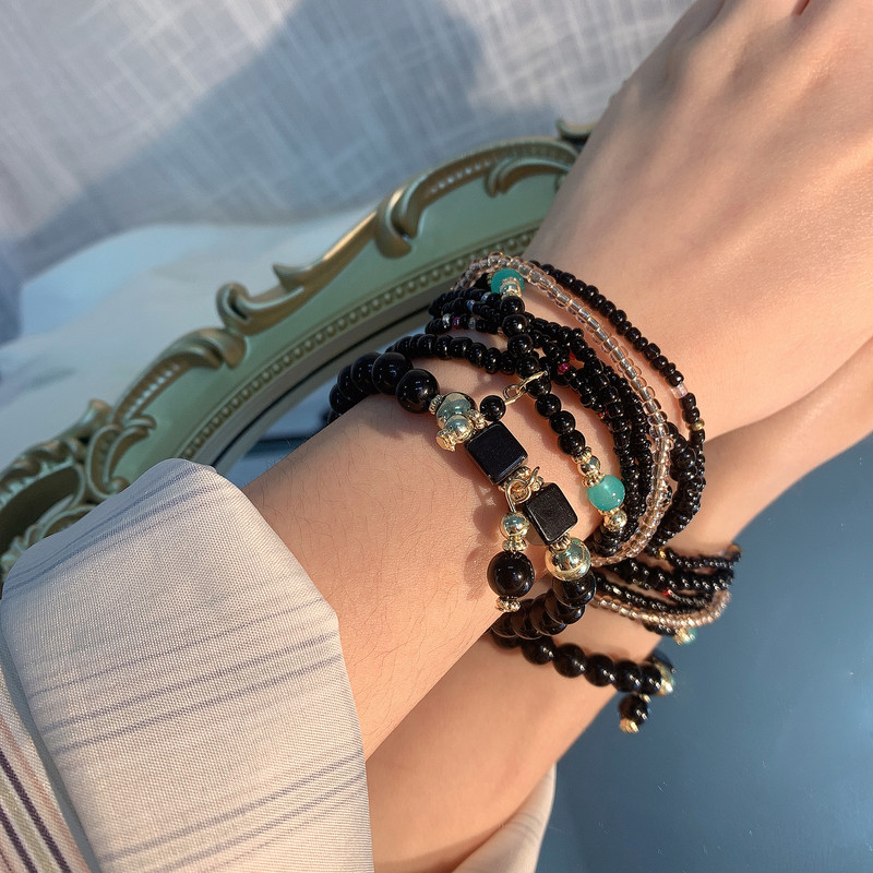 8 gab. Bohemian Charm Krelles Rokassprādzes Sievietēm Rokasdarbi Boho Cube Daudzslāņu Pērlīšu Rokassprādzes Rokassprādzes Rotaslietas