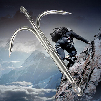 Survival Grappling Steel Hook Rock Climbing Carabiner Outdoor Sal Claw H6T4