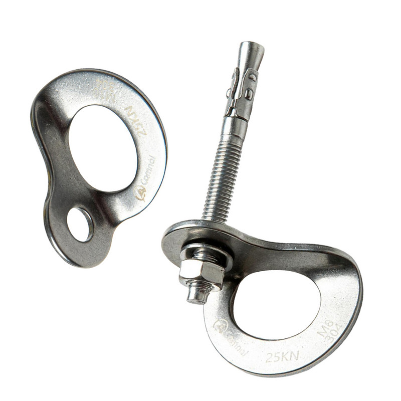 M10 csavaros akasztólap 304 rozsdamentes acél horgonypont hegymászáshoz, sziklamászáshoz, barlangászat kötélzethez 25 kN