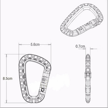 1 τεμ. Μπρελόκ Carabiner Climbing D Rings Spring Snap Gear Clip Hooks Κρεμαστή πόρπη σακιδίου για υπαίθρια ταξιδιωτικά κάμπινγκ