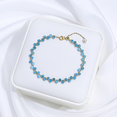 Lina Jw zelta krāsas 3 MM dabīgā akmens turmalīna rokassprādze uz rokām sieviešu rotaslietām / kāzu grezns dāvanu komplekts, roku darbs