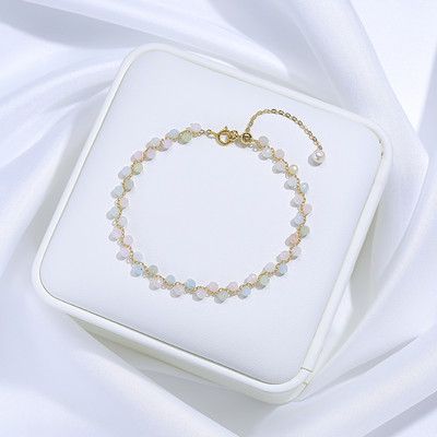 Lina Jw zelta krāsas 3 MM dabīgā akmens turmalīna rokassprādze uz rokām sieviešu rotaslietām / kāzu grezns dāvanu komplekts, roku darbs