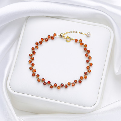 Lina Jw zelta krāsas 3 MM dabīgā akmens turmalīna rokassprādze uz rokām sieviešu rotaslietām / kāzu grezns dāvanu komplekts, roku darbs