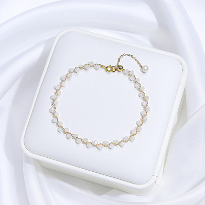 Lina Jw zelta krāsas 3 MM dabīgā akmens turmalīna rokassprādze uz rokām sieviešu rotaslietām / kāzu grezns dāvanu komplekts, roku darbs