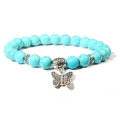 Kézzel készített természetes kőből készült Lotus Ohm Buddha gyöngyök karkötő Rózsaszín Zebra Stone Lotus Charm karkötő nőknek Férfi jóga ékszer Ajándékok