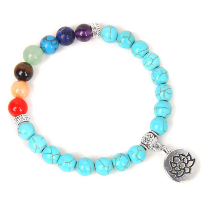 Kézzel készített természetes kőből készült Lotus Ohm Buddha gyöngyök karkötő Rózsaszín Zebra Stone Lotus Charm karkötő nőknek Férfi jóga ékszer Ajándékok