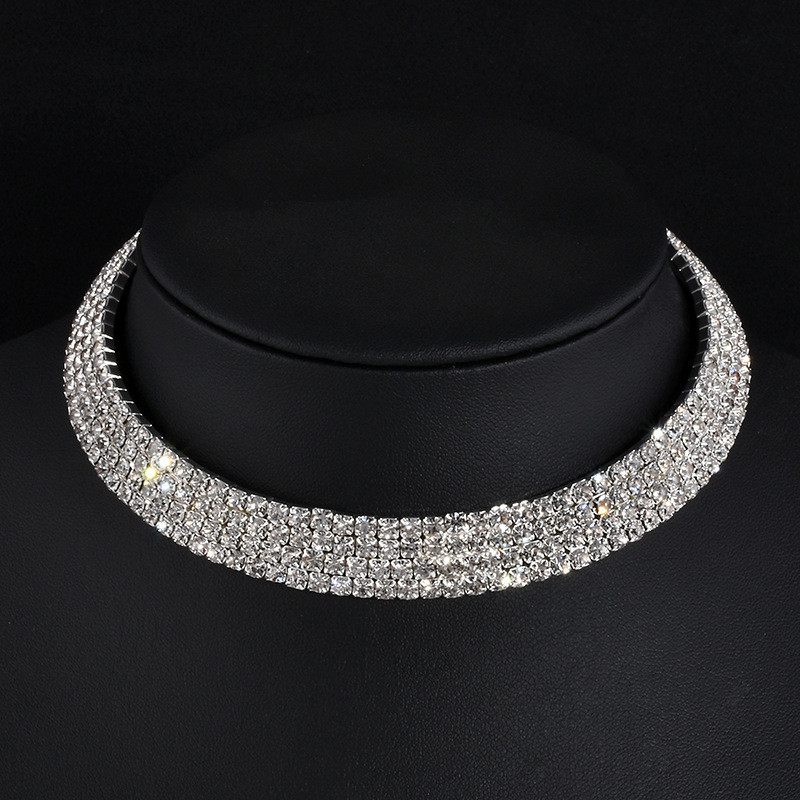 Rhinestone Choker kaklarotas griezes apkakles sieviešu paziņojums rotaslietas meitenes pērļu imitācijas kaklarota 5 stili