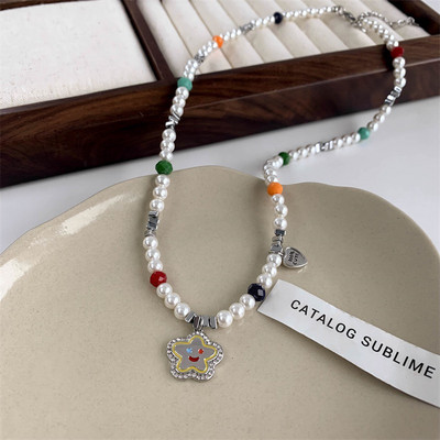 Šareno prirodno kamenje Choker Bohemia Ručno izrađena grunge ogrlica Set narukvica za žene Trendy Punk Collier Hippie nakit