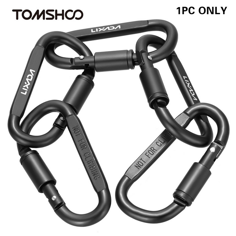 Lixada alumīnija atslēgas karabīne, kāpšana karabīne, skrūvējama āķa sprādze, atslēgu piekariņš āra kempingam, izdzīvošanas atslēgu piekariņa mošeja 1 gab.