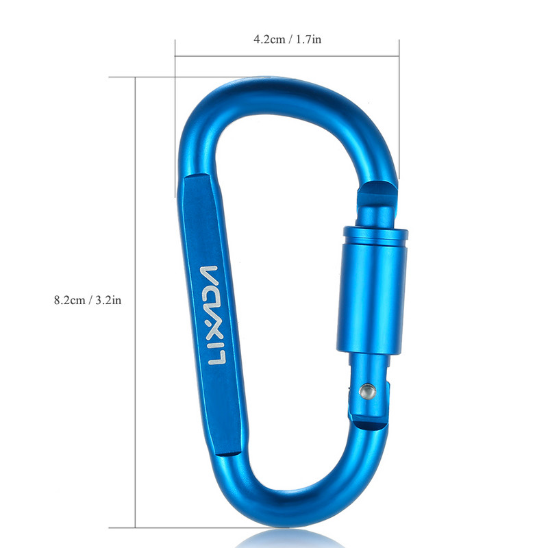 Lixada alumīnija atslēgas karabīne, kāpšana karabīne, skrūvējama āķa sprādze, atslēgu piekariņš āra kempingam, izdzīvošanas atslēgu piekariņa mošeja 1 gab.