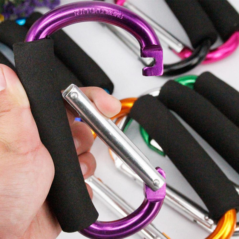 1 vnt. didelė D formos aliuminio lydinio karabina Greitai atsegama minkšta sagties rankena lauko užsegimo kabliukas raktų pakabukas Camping C2h0