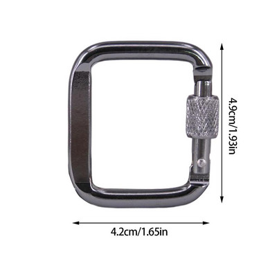 Mazie karabīnes atslēgu piekariņi jostas sprādzes āķi Droši daudzfunkcionāli kvadrātveida Mini piekarināmi sprādzes alumīnija sakausējuma karabīne ārā