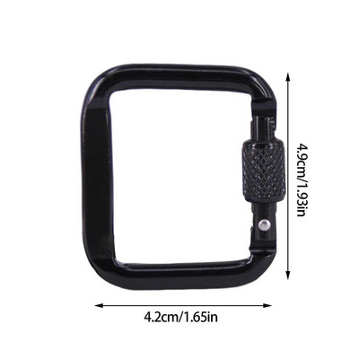 Mazie karabīnes atslēgu piekariņi jostas sprādzes āķi Droši daudzfunkcionāli kvadrātveida Mini piekarināmi sprādzes alumīnija sakausējuma karabīne ārā