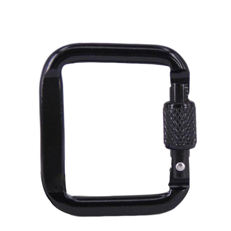 Mazie karabīnes atslēgu piekariņi jostas sprādzes āķi Droši daudzfunkcionāli kvadrātveida Mini piekarināmi sprādzes alumīnija sakausējuma karabīne ārā