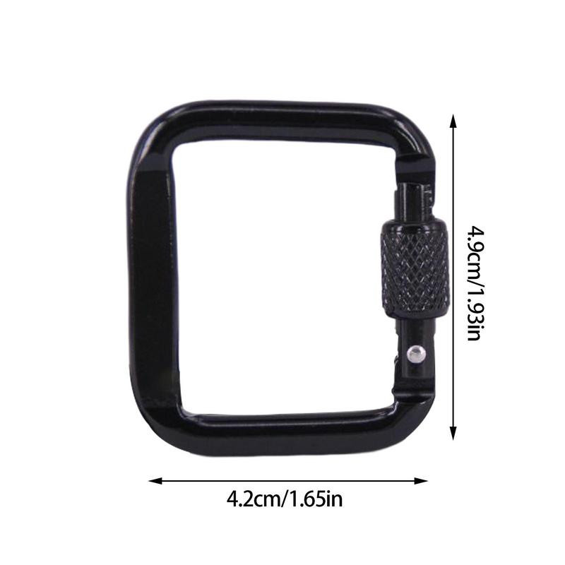 Mazie karabīnes atslēgu piekariņi jostas sprādzes āķi Droši daudzfunkcionāli kvadrātveida Mini piekarināmi sprādzes alumīnija sakausējuma karabīne ārā