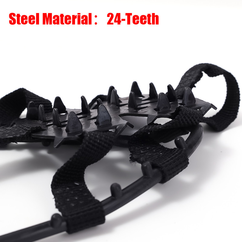 Libisemisvastased jalatsikatted lumeküünised välistingimustes 24 hambaga mangaanterasest krambid, naelad välistingimustes ronimisvarustus, matka-kalastusjalatsid