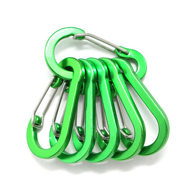 6db karabiner utazási horgok kempingfelszerelés ötvözet alumínium túlélő hegymászó horog kültéri karabiner kulcsokhoz