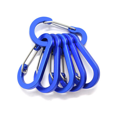 6db karabiner utazási horgok kempingfelszerelés ötvözet alumínium túlélő hegymászó horog kültéri karabiner kulcsokhoz
