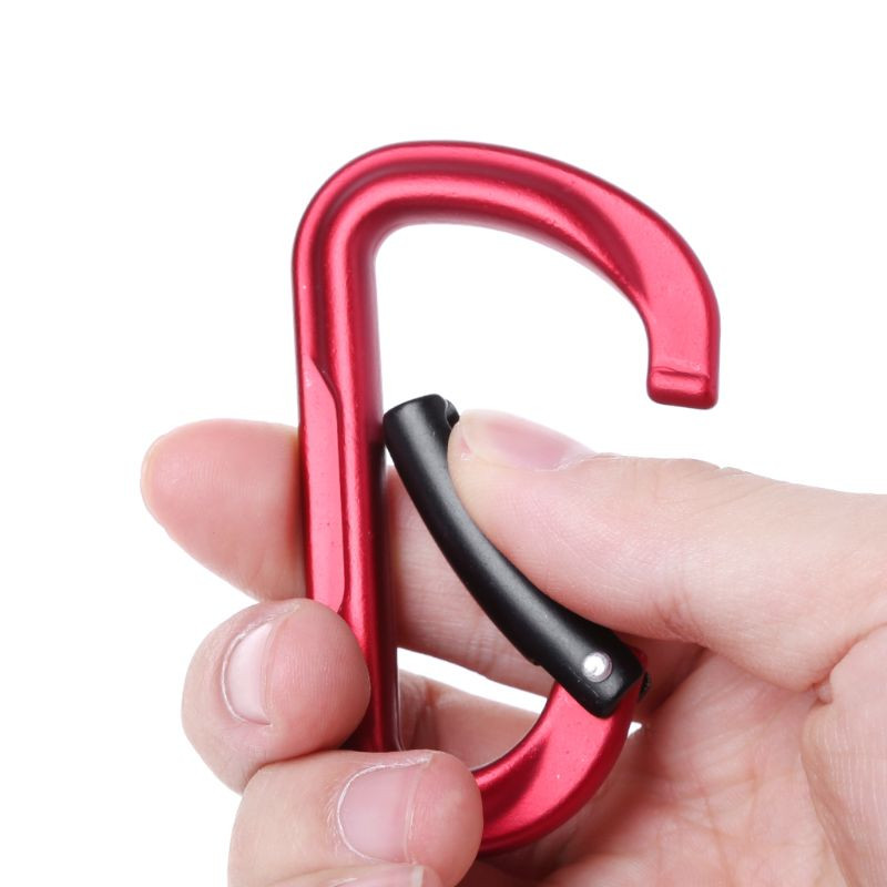 Aliuminio lydinio D-žiedo karabinas lauko kempingo raktų pakabuko segtukas, užsegamas kabliuku sagtis Y51D
