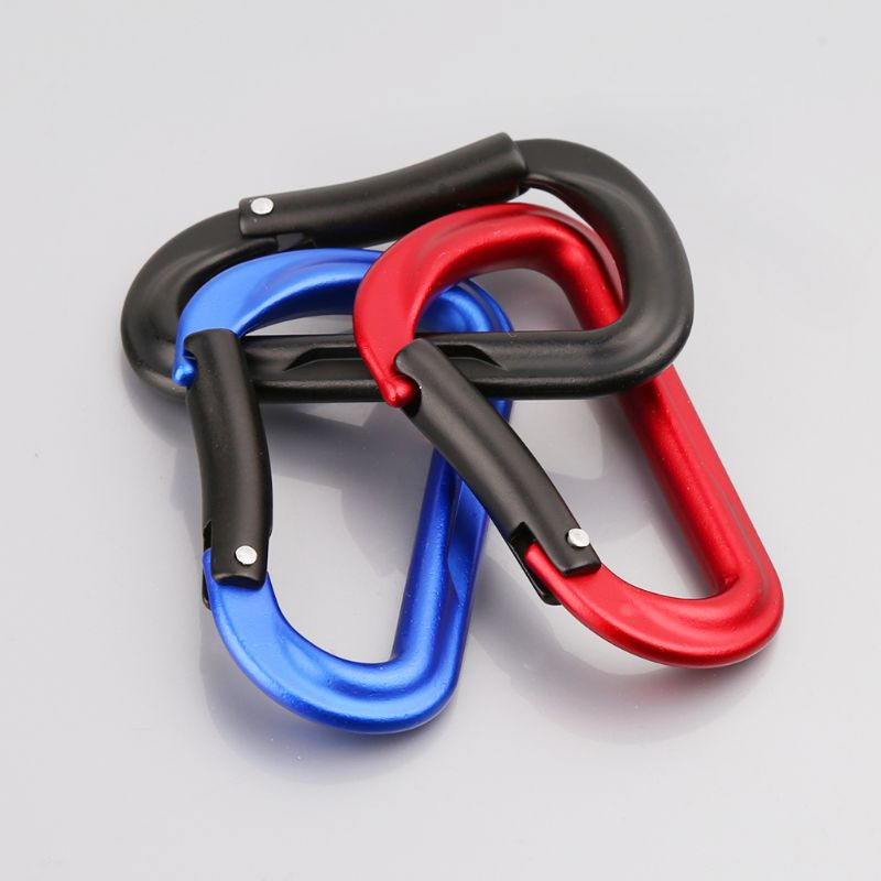 Aliuminio lydinio D-žiedo karabinas lauko kempingo raktų pakabuko segtukas, užsegamas kabliuku sagtis Y51D