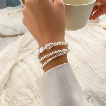 Κομψό πολυστρωματικό μπαρόκ μαργαριτάρι με αλυσίδα βραχιόλι Ingemark για γυναίκες Γάμος Νυφικό Kpop γούρι με χάντρες βραχιόλια Ζευγάρι κοσμήματα χεριών