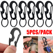 5 vnt. nešiojamas nerūdijančio plieno sagties karabinas lauko stovyklavimui patvarus butelių atidarytuvas karabinas Mini raktų pakabukas, bagažo sagties priedai