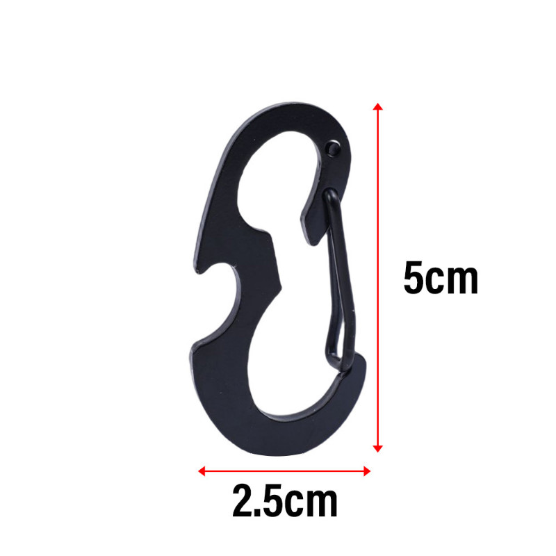 5 vnt. nešiojamas nerūdijančio plieno sagties karabinas lauko stovyklavimui patvarus butelių atidarytuvas karabinas Mini raktų pakabukas, bagažo sagties priedai