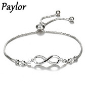 Paylor 2020. Luksuzna kristalna narukvica srebrne boje, podesive beskonačne narukvice s privjescima za žene, modni nakit, isporuka