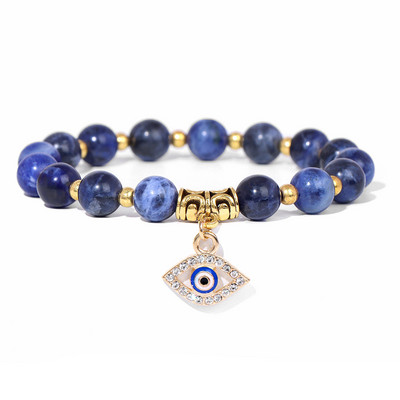 Rozā Zebra Akmens Pērlīšu Rokassprādze Oval Evil Eye Charm Rokassprādzes Sievietēm Vīriešiem Turcijas Lucky Wish kulonu rokassprādze Roku darbs Rokassprādze