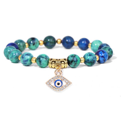 Rozā Zebra Akmens Pērlīšu Rokassprādze Oval Evil Eye Charm Rokassprādzes Sievietēm Vīriešiem Turcijas Lucky Wish kulonu rokassprādze Roku darbs Rokassprādze