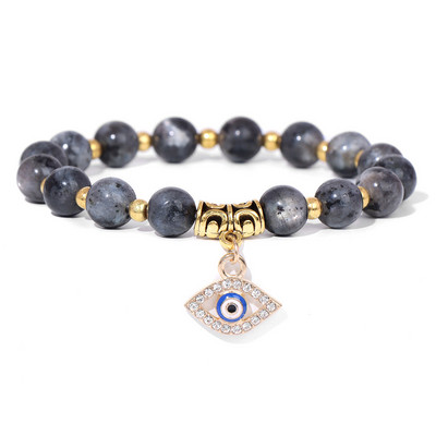 Rozā Zebra Akmens Pērlīšu Rokassprādze Oval Evil Eye Charm Rokassprādzes Sievietēm Vīriešiem Turcijas Lucky Wish kulonu rokassprādze Roku darbs Rokassprādze