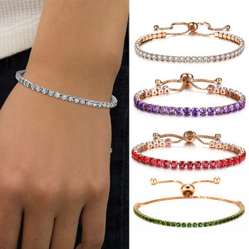 Fashion Charm CZ Tennis Bracelet για γυναίκες Κρυστάλλινο Ζιργκόν Κοσμήματα Ρυθμιζόμενο Χρυσό Ασημί Χρώμα Κουτί Αλυσίδα Βραχιόλια Δώρο