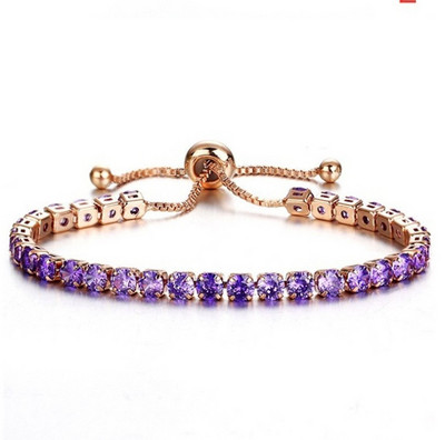 Fashion Charm CZ Tennis Bracelet για γυναίκες Κρυστάλλινο Ζιργκόν Κοσμήματα Ρυθμιζόμενο Χρυσό Ασημί Χρώμα Κουτί Αλυσίδα Βραχιόλια Δώρο