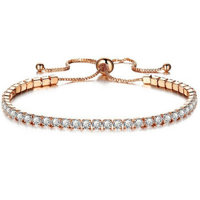 Fashion Charm CZ Tennis Bracelet για γυναίκες Κρυστάλλινο Ζιργκόν Κοσμήματα Ρυθμιζόμενο Χρυσό Ασημί Χρώμα Κουτί Αλυσίδα Βραχιόλια Δώρο