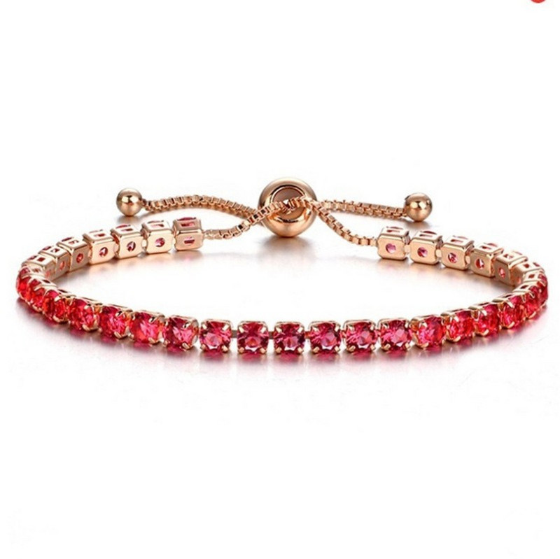 Fashion Charm CZ Tennis Bracelet για γυναίκες Κρυστάλλινο Ζιργκόν Κοσμήματα Ρυθμιζόμενο Χρυσό Ασημί Χρώμα Κουτί Αλυσίδα Βραχιόλια Δώρο